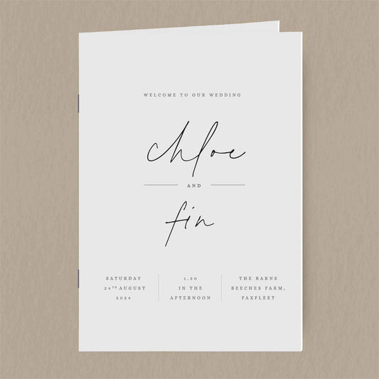 Chloe Order Of Service - Ivy and Gold Wedding Stationery