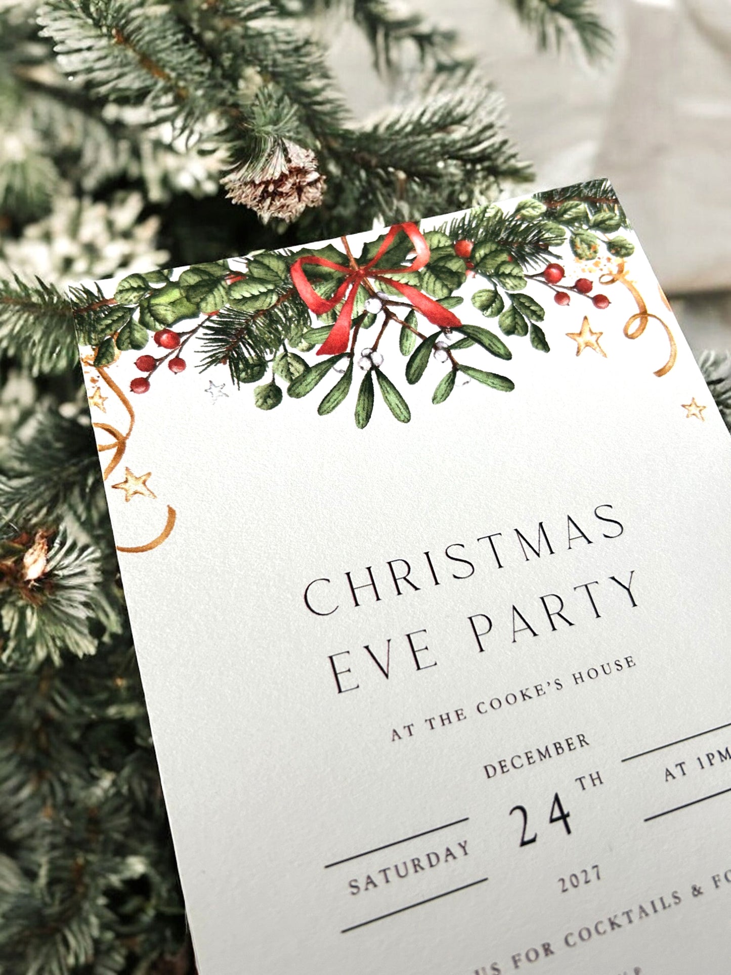 Christmas Party Garland  Invitation Template