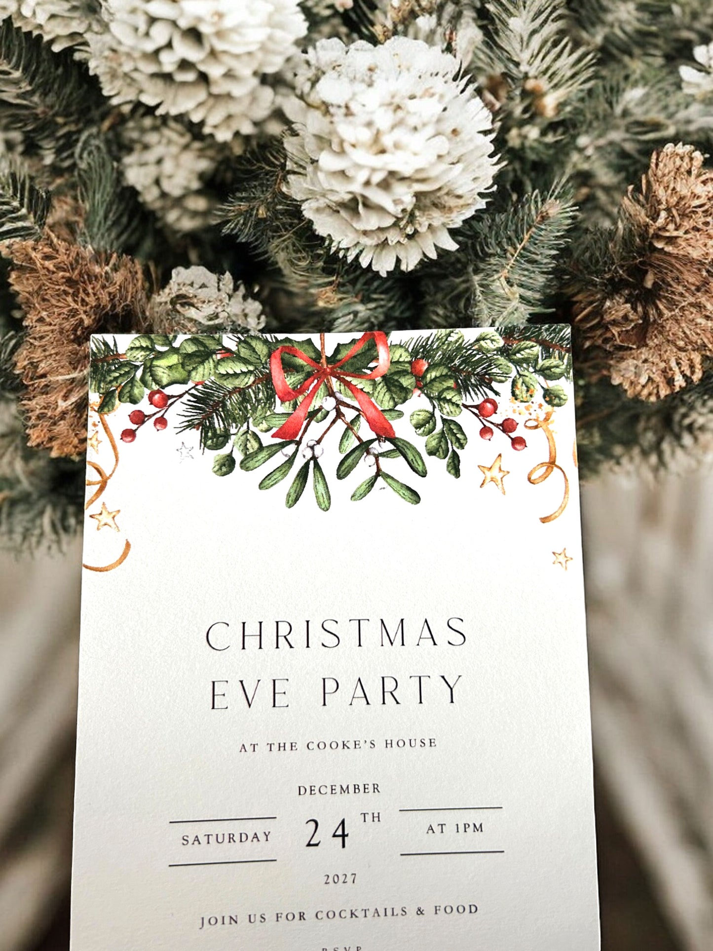 Christmas Party Garland  Invitation Template