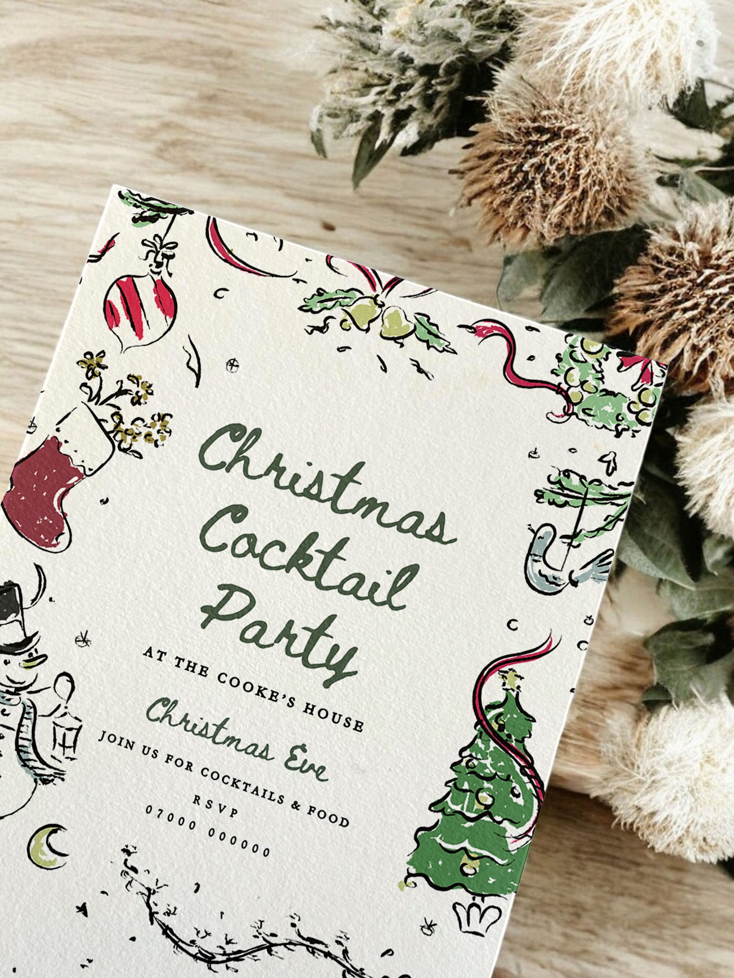 Doodle Christmas Party Invitation