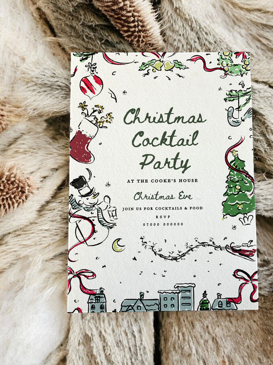Doodle Christmas Party Invitation