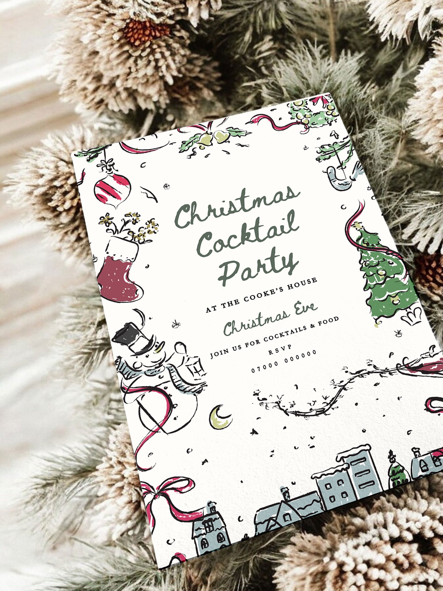 Doodle Christmas Party Invitation