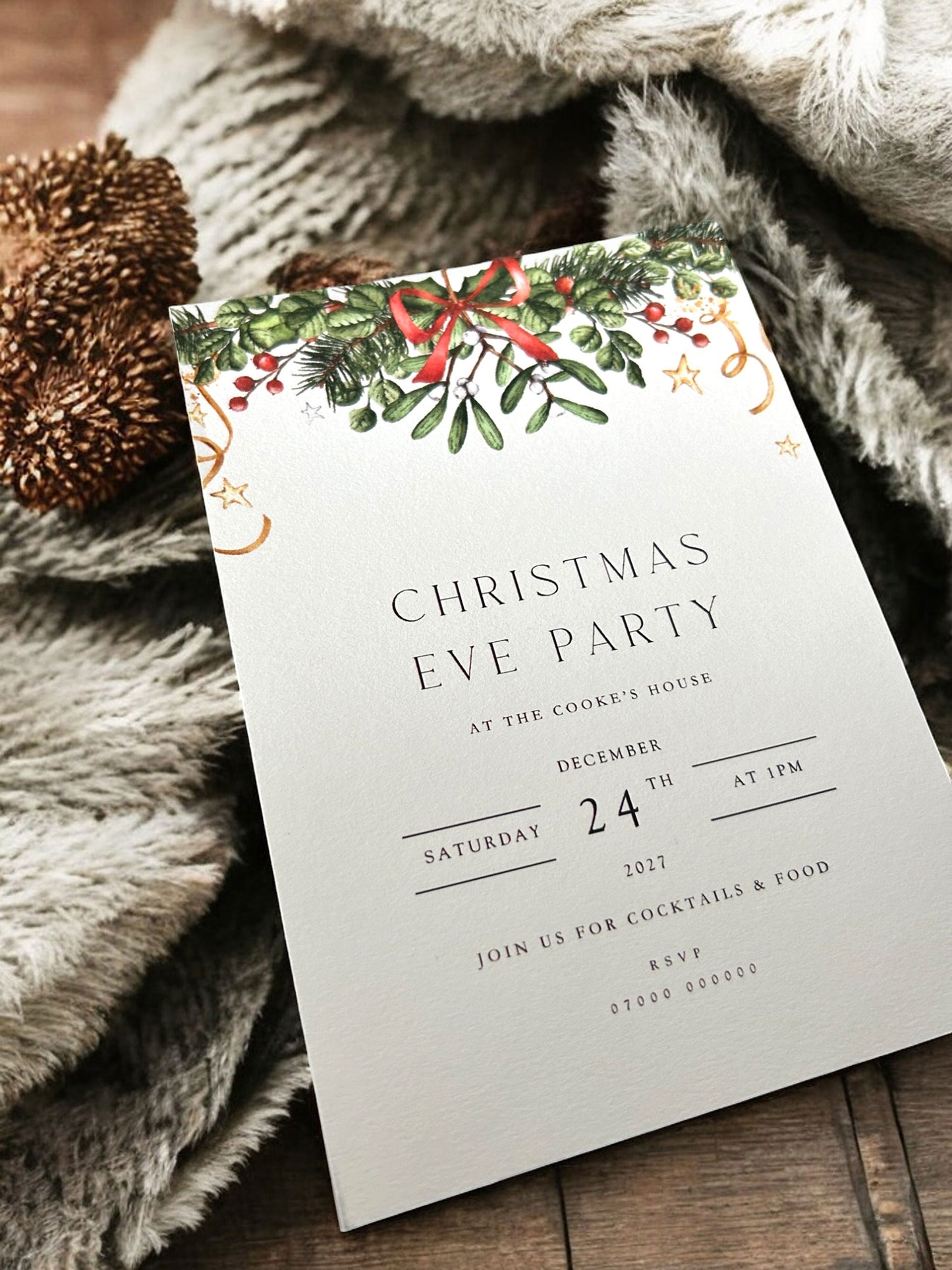 Christmas Garland Party Invitation