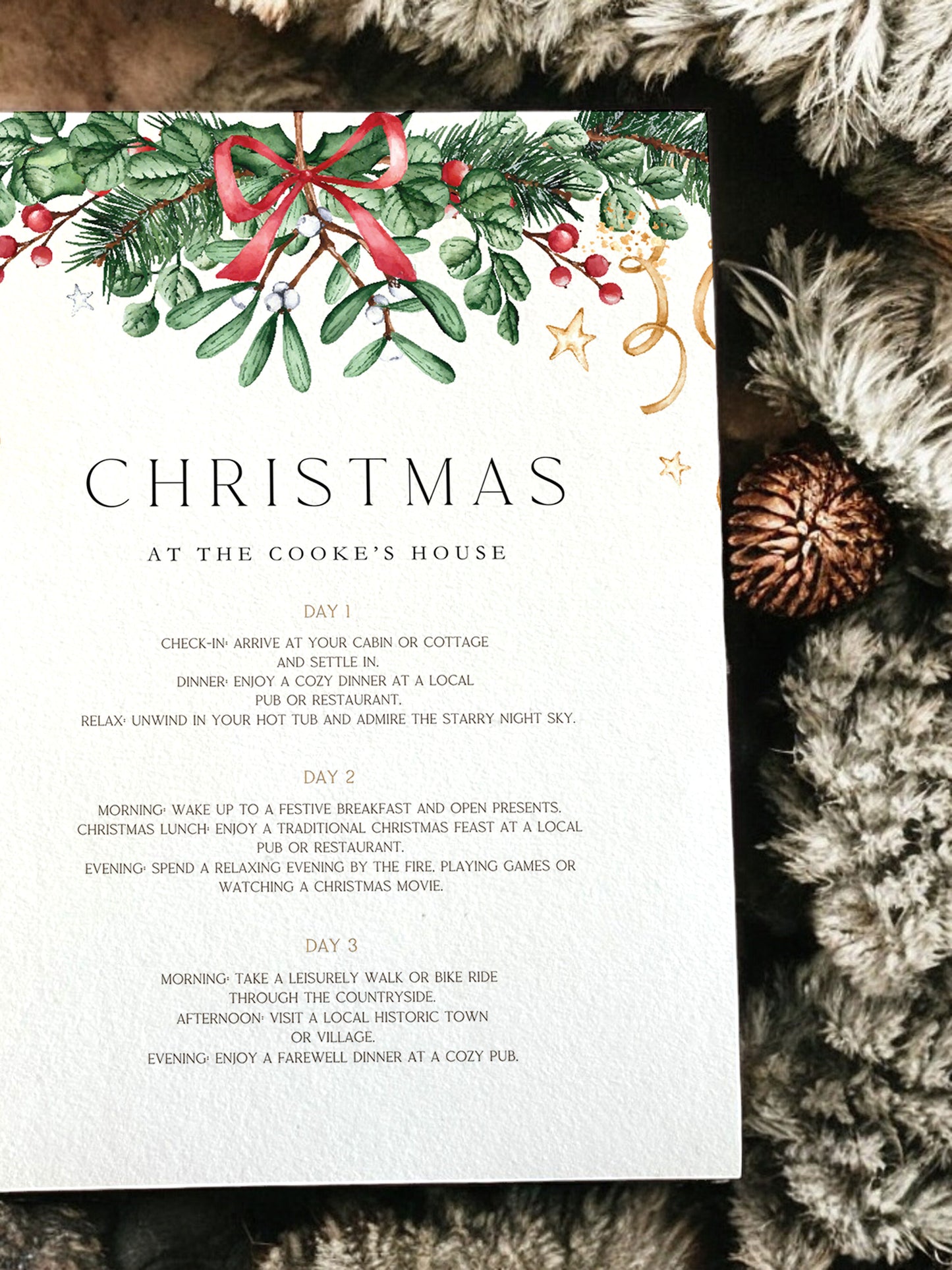 Christmas Garland Party Itinerary Template