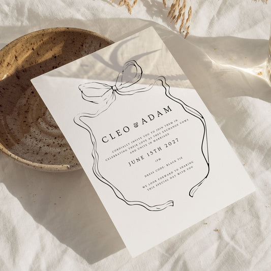 Cleo Bow Wedding Invitation
