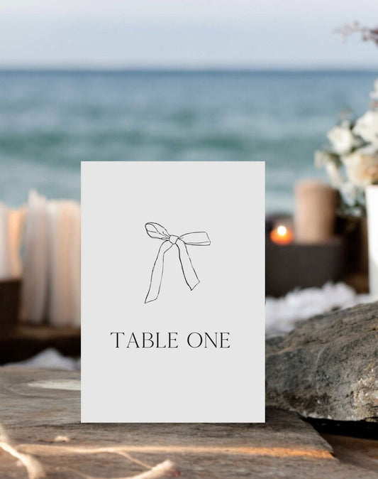 Cleo | Bow Table Number - Ivy and Gold Wedding Stationery