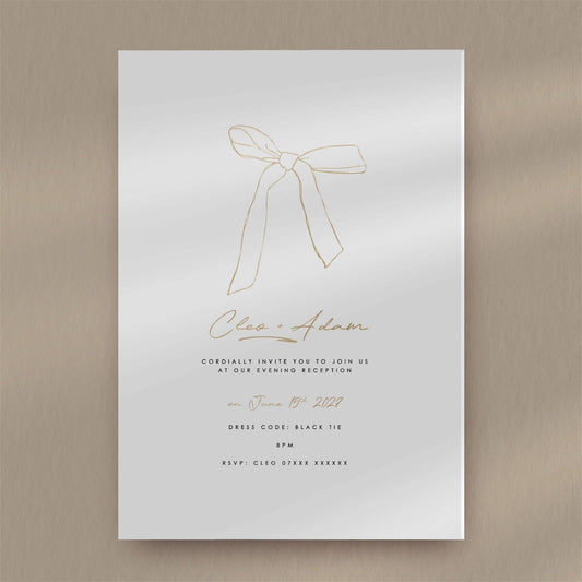 Cleo Evening Invitation - Ivy and Gold Wedding Stationery