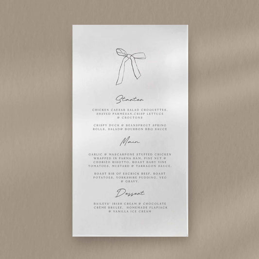 Cleo Menu - Ivy and Gold Wedding Stationery