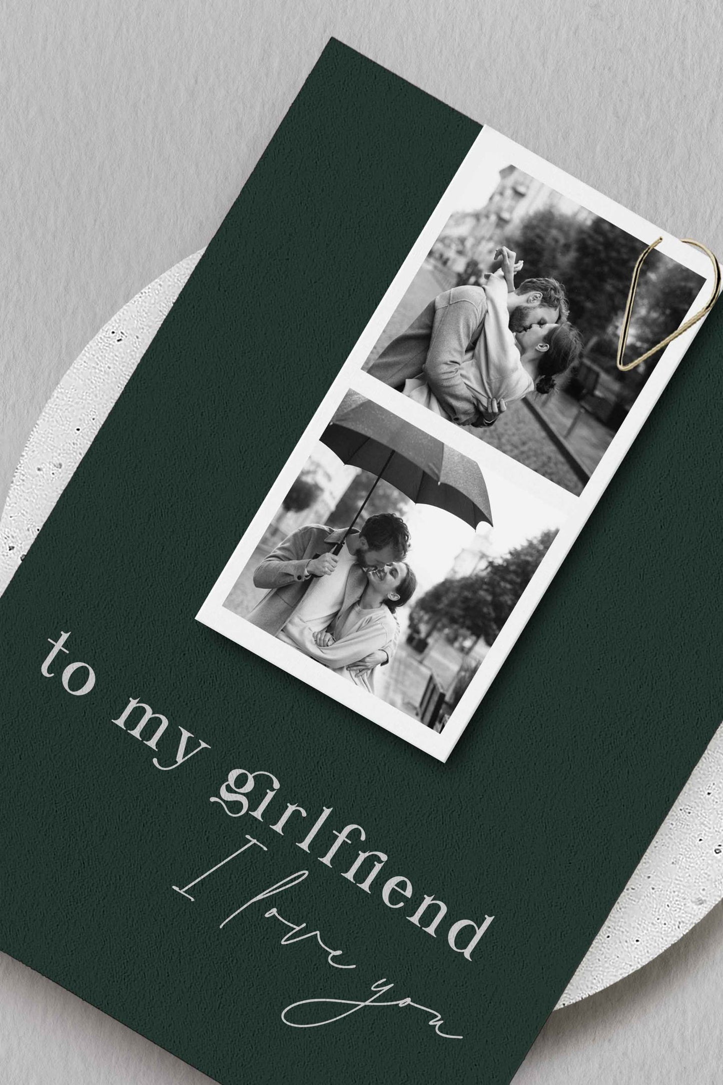 Couples Card With Photo Strip Card - Ivy and Gold Wedding Stationery