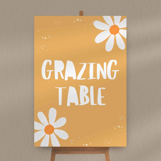 Daisy Flower Grazing Table Venue Sign