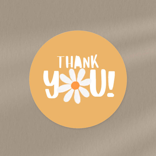 Daisy Flower Thank You Stickers