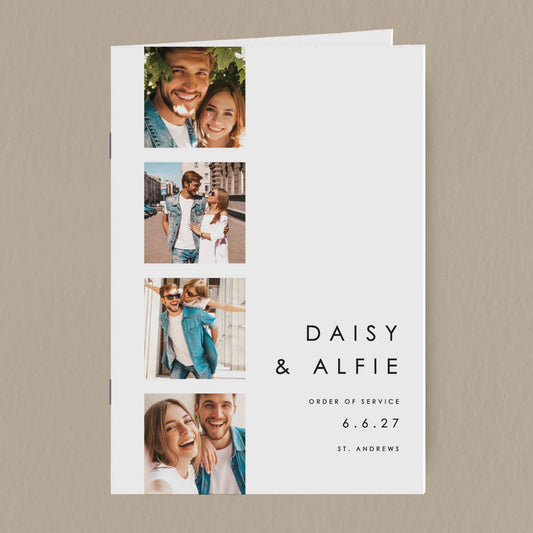 Daisy Order Of Service - Ivy and Gold Wedding Stationery