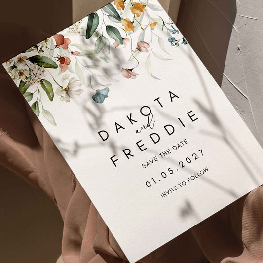 Dakota Wildflower Wedding Save The Date
