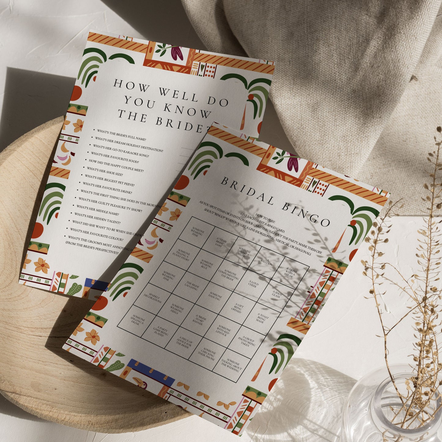 Darcy Tropical Invitation & Itinerary Digital Template Set