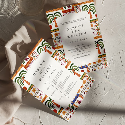 Darcy Tropical Invitation & Itinerary Digital Template Set