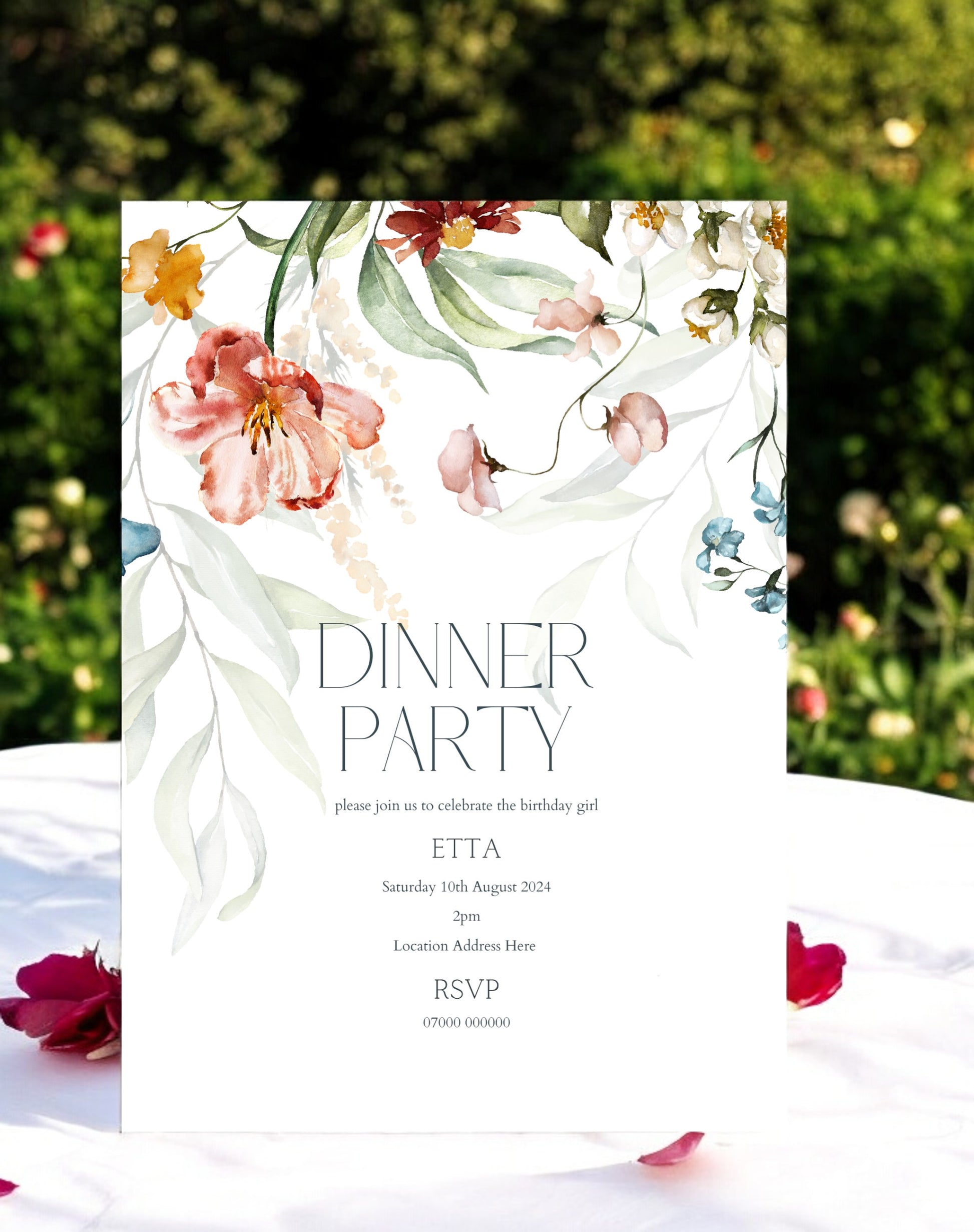 Etta Wildflower Birthday Invitation - Ivy and Gold Wedding Stationery