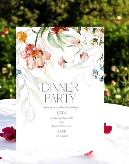 Etta Wildflower Birthday Invitation - Ivy and Gold Wedding Stationery