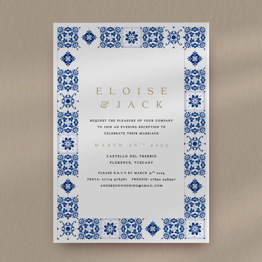 Eloise Evening Invitation - Ivy and Gold Wedding Stationery