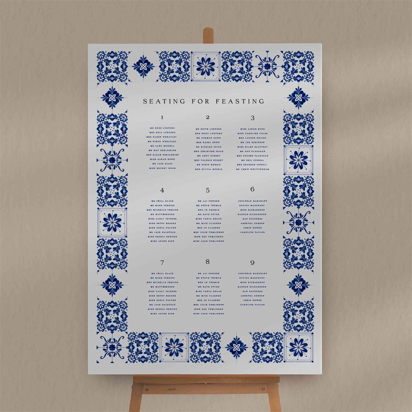 Eloise | Sicilian Seating Plan - Ivy and Gold Wedding Stationery