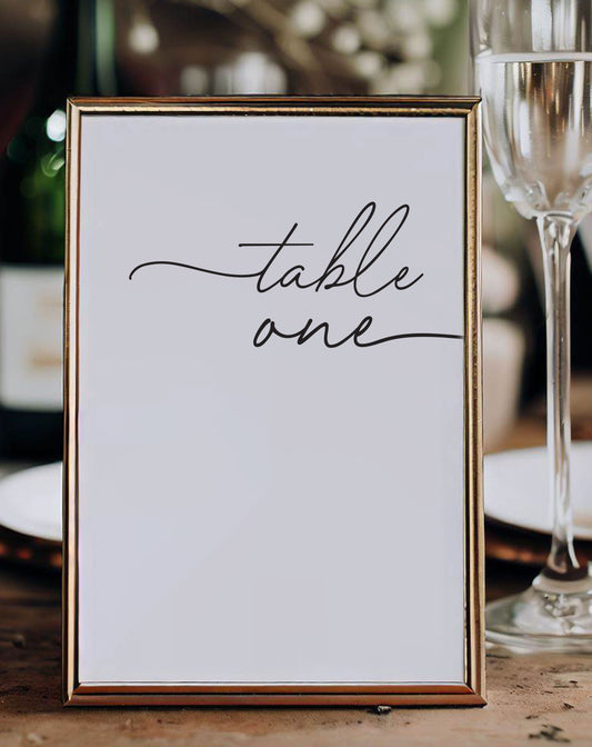 Emily | Contemporary Wedding Table Number - Ivy and Gold Wedding Stationery