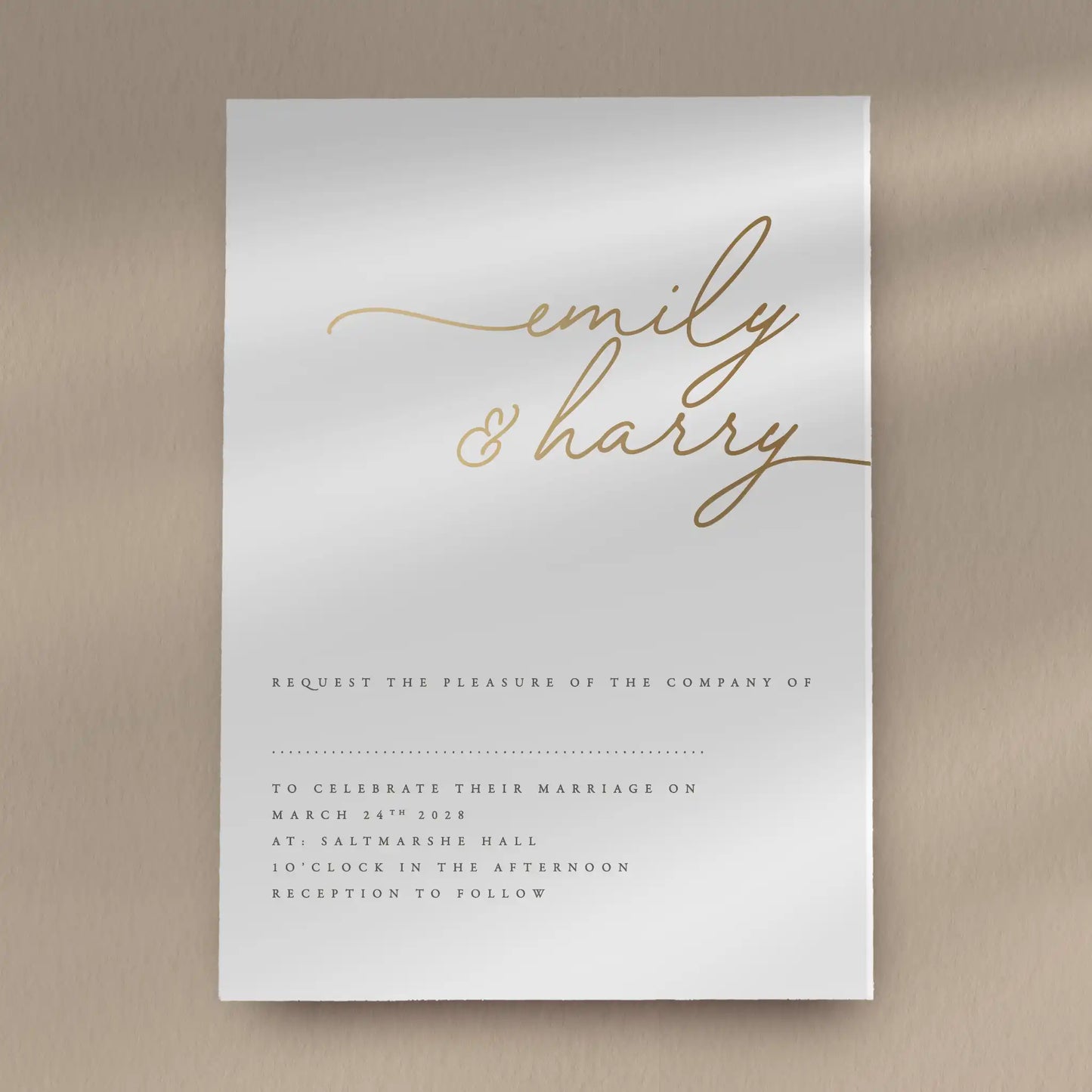 Day Invitation Sample  Ivy and Gold Wedding Stationery Emily  
