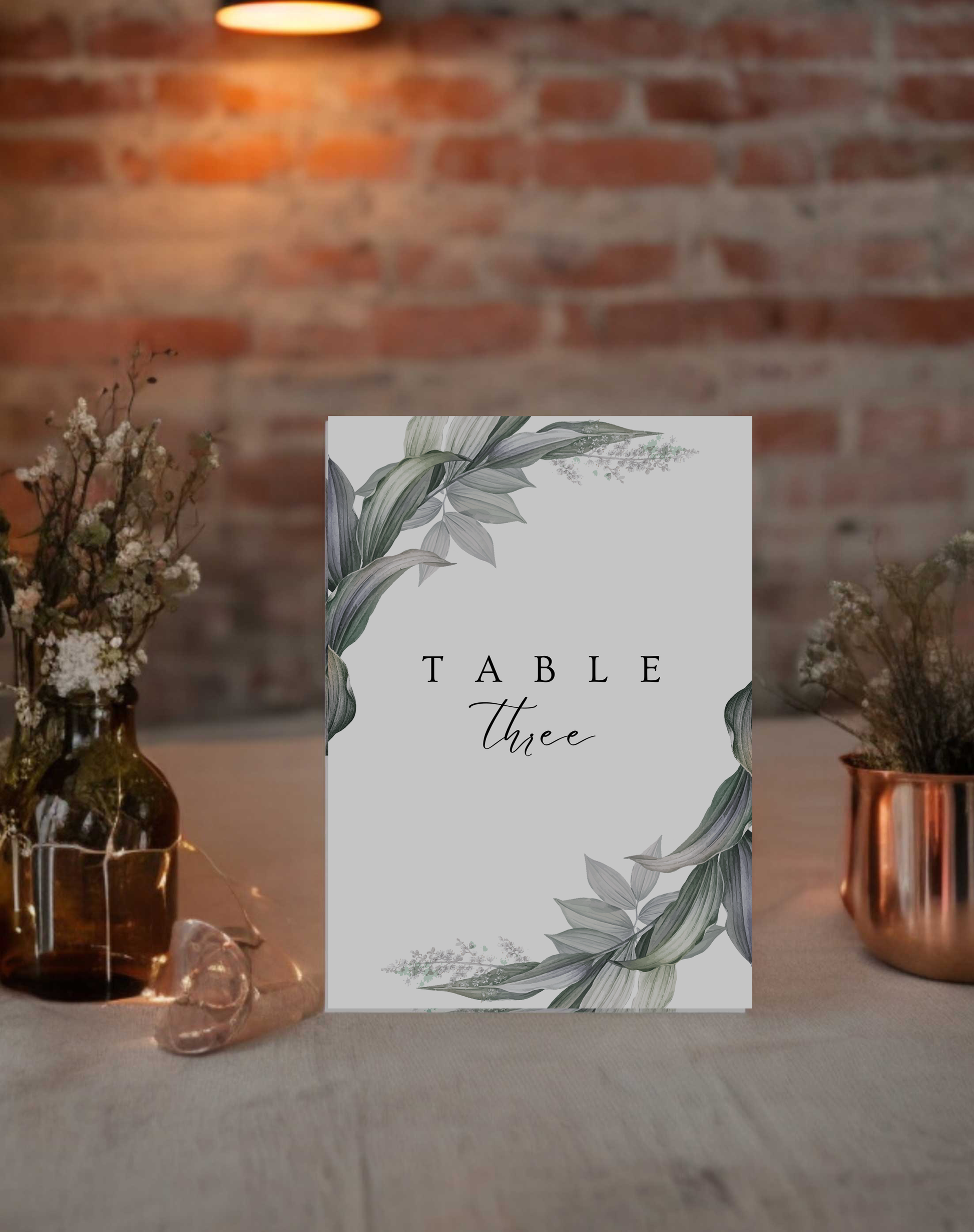 Emma | Greenery Table Number - Ivy and Gold Wedding Stationery