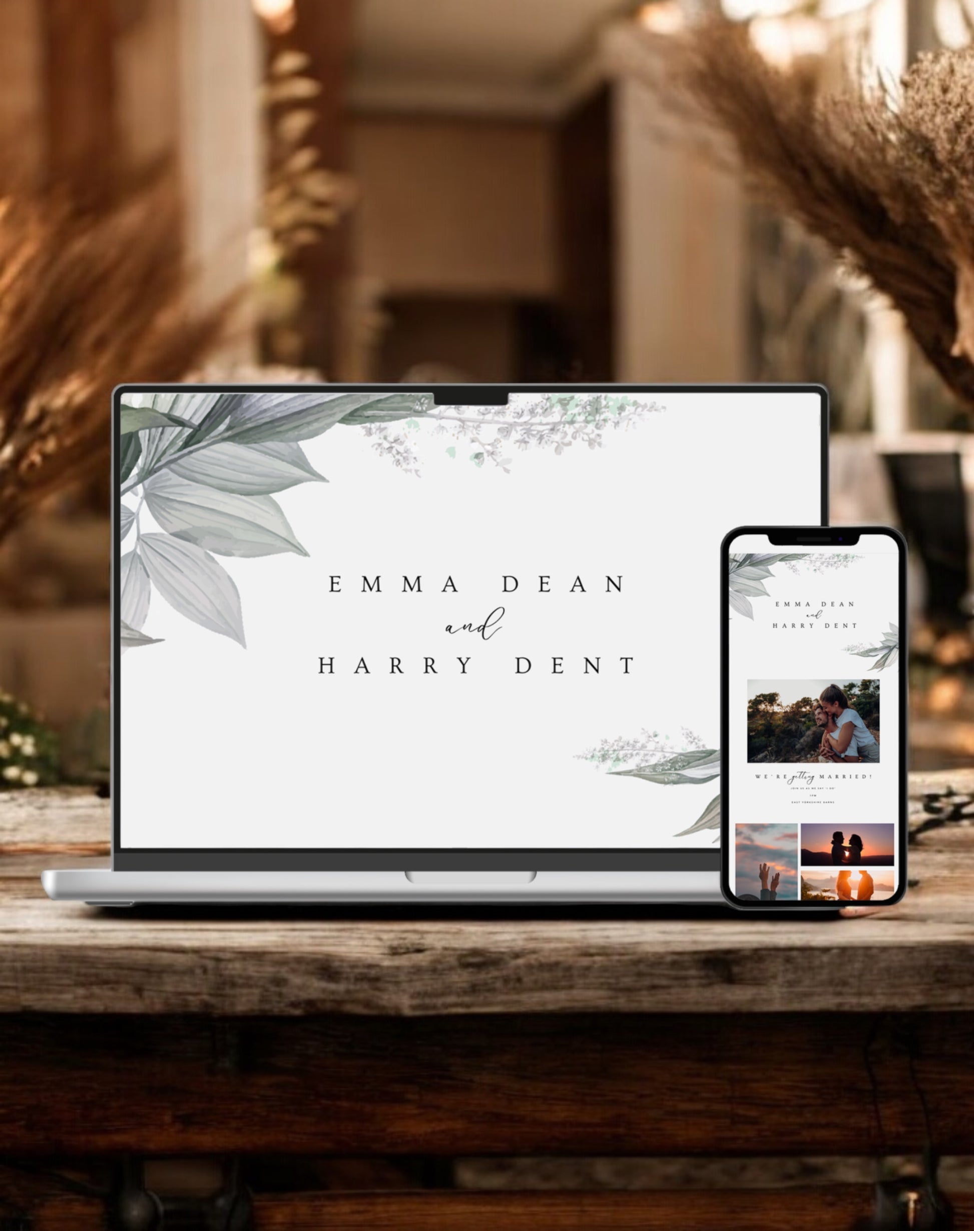 Emma Wedding Website Template - Ivy and Gold Wedding Stationery