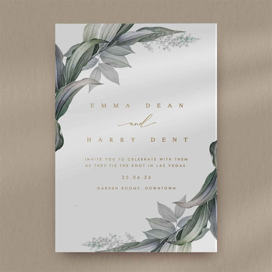 Emma Evening Invitation - Ivy and Gold Wedding Stationery