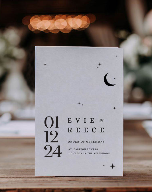 Evie | Stars Wedding Order Of Service - Ivy and Gold Wedding Stationery