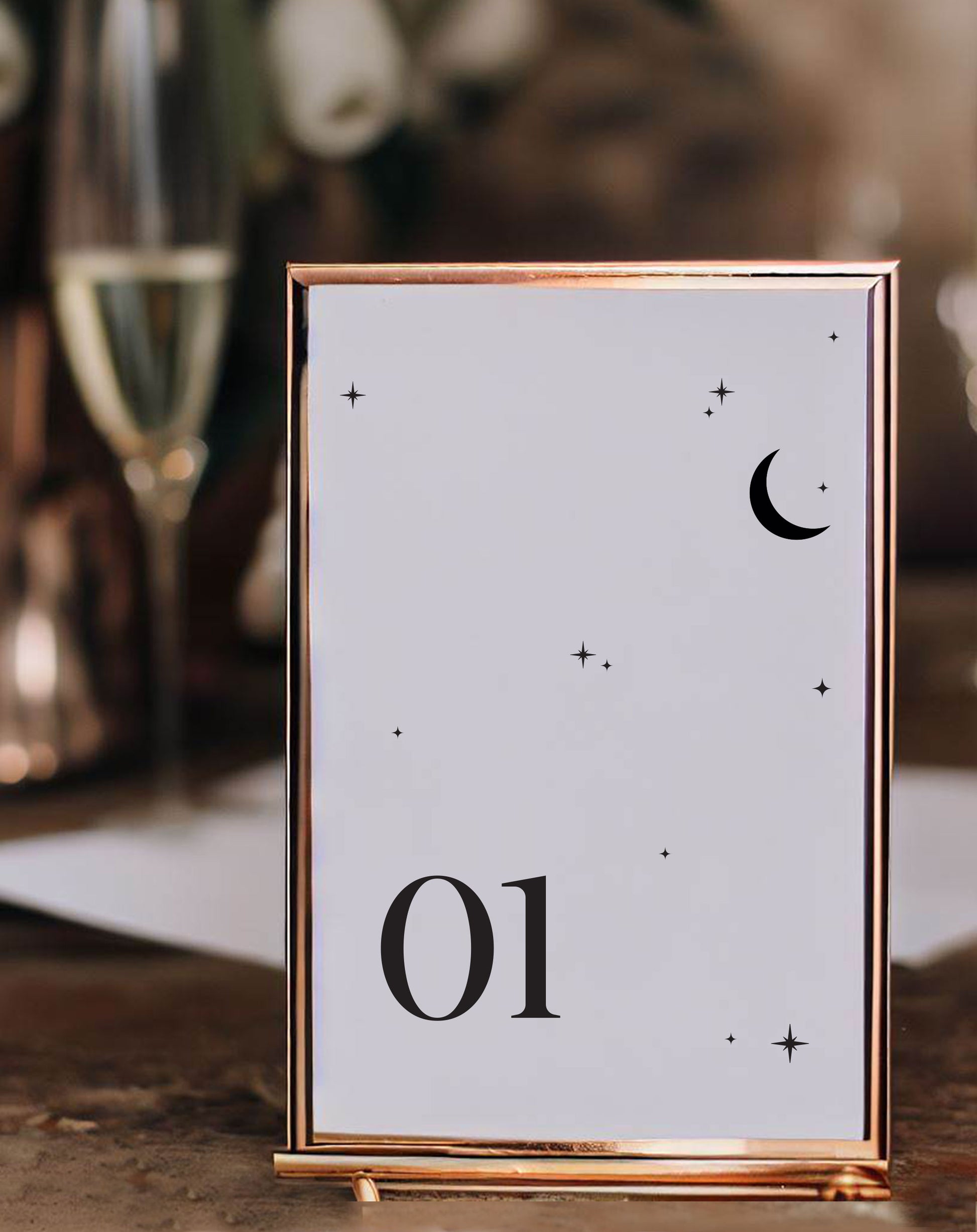 Evie | Stars Wedding Table Number - Ivy and Gold Wedding Stationery