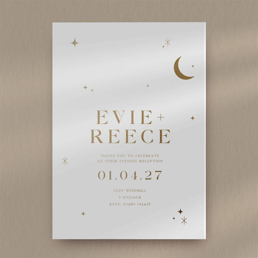 Evie Evening Invitation - Ivy and Gold Wedding Stationery