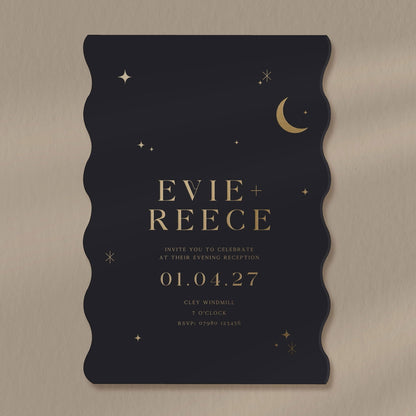 Evie Evening Invitation - Ivy and Gold Wedding Stationery