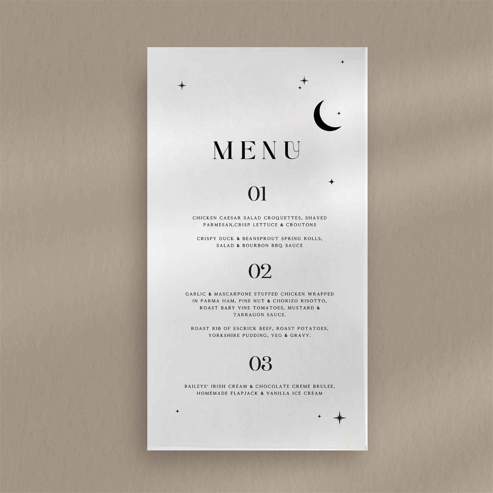 Evie Menu - Ivy and Gold Wedding Stationery