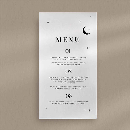 Evie Menu - Ivy and Gold Wedding Stationery