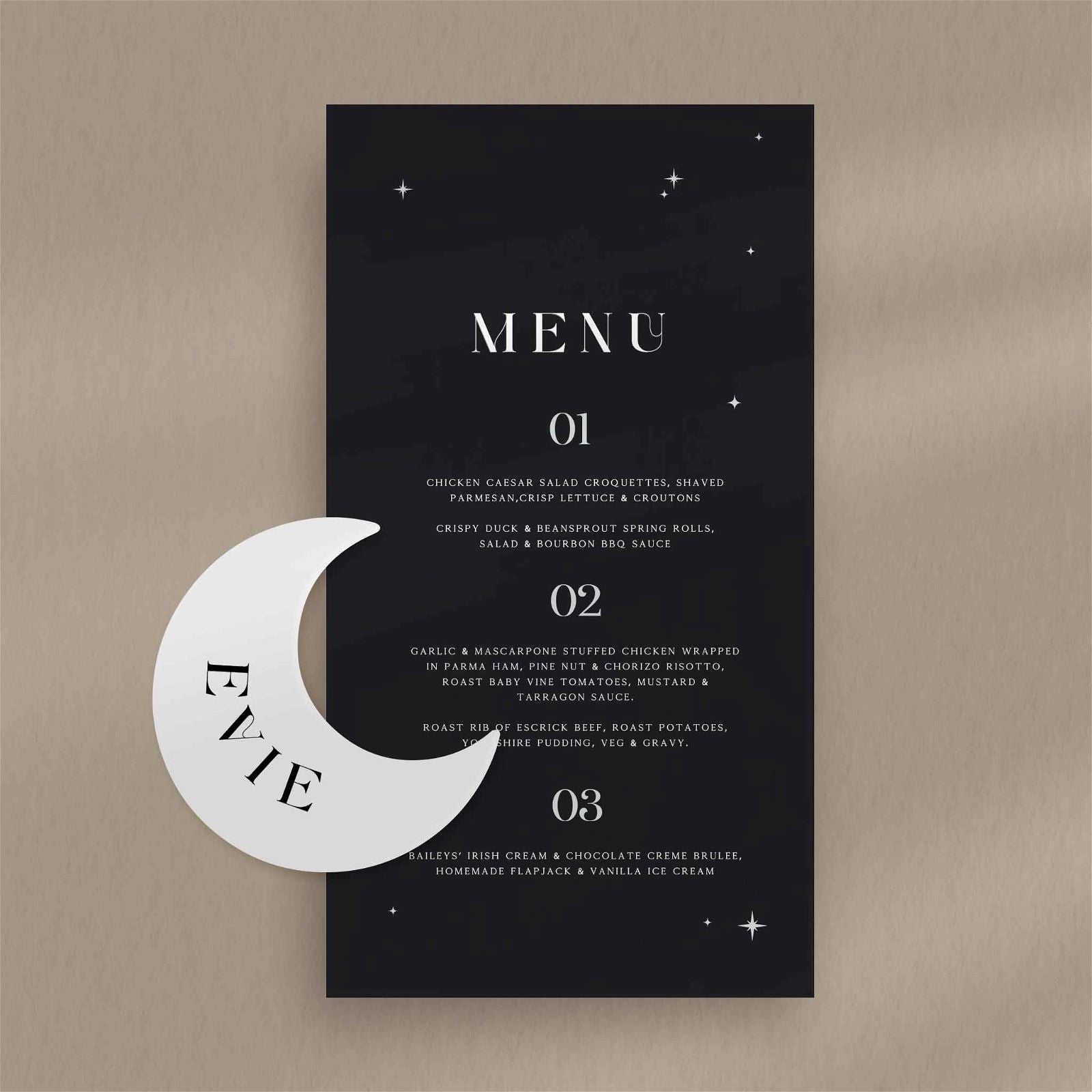 Evie Menu - Ivy and Gold Wedding Stationery