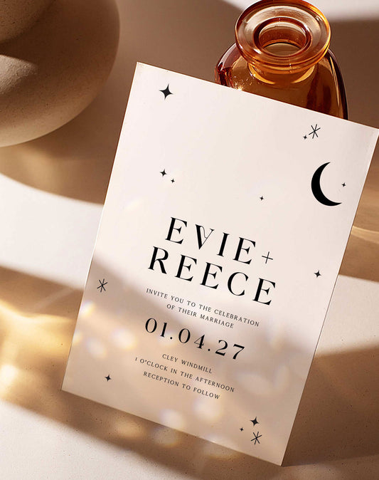 Evie | Star Wedding Invitation - Ivy and Gold Wedding Stationery