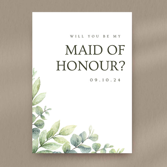 Maid Of Honour Proposal Card