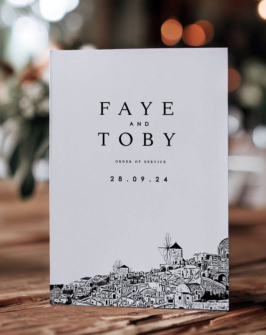 Faye | Destination Wedding Order Of Service - Ivy and Gold Wedding Stationery