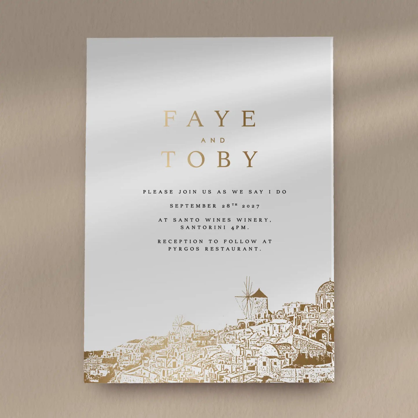 Day Invitation Sample  Ivy and Gold Wedding Stationery   