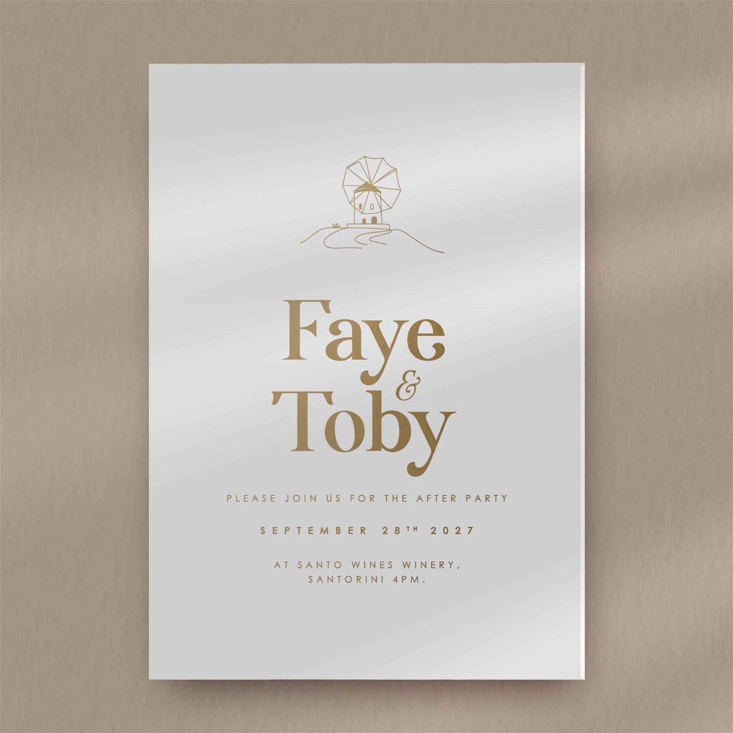 Faye Evening Invitation - Ivy and Gold Wedding Stationery