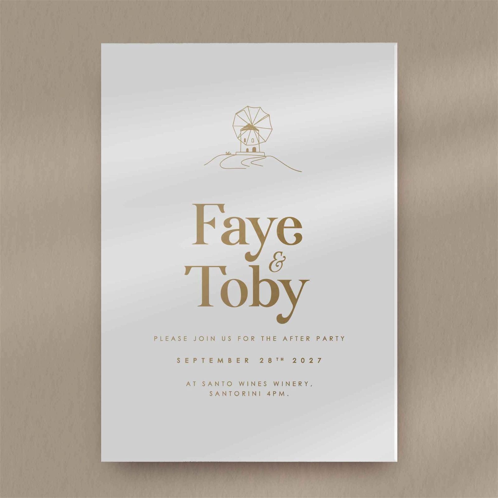Faye Evening Invitation - Ivy and Gold Wedding Stationery