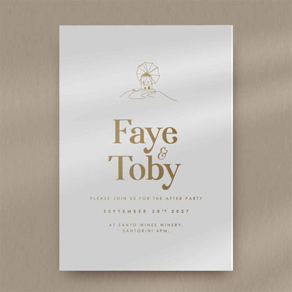Faye Evening Invitation - Ivy and Gold Wedding Stationery