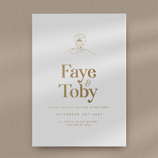 Faye Evening Invitation - Ivy and Gold Wedding Stationery