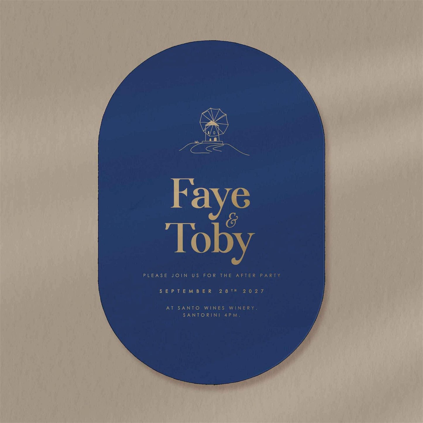 Faye Evening Invitation - Ivy and Gold Wedding Stationery