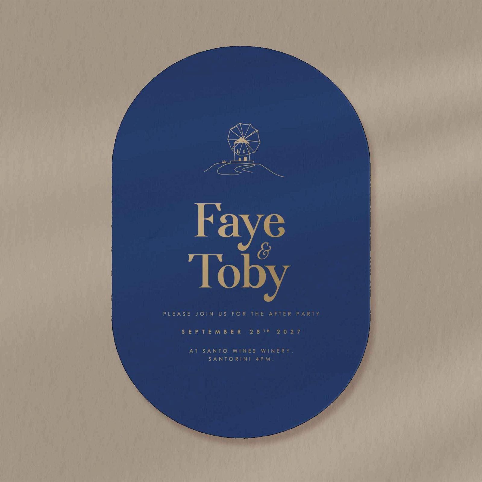 Faye Evening Invitation - Ivy and Gold Wedding Stationery