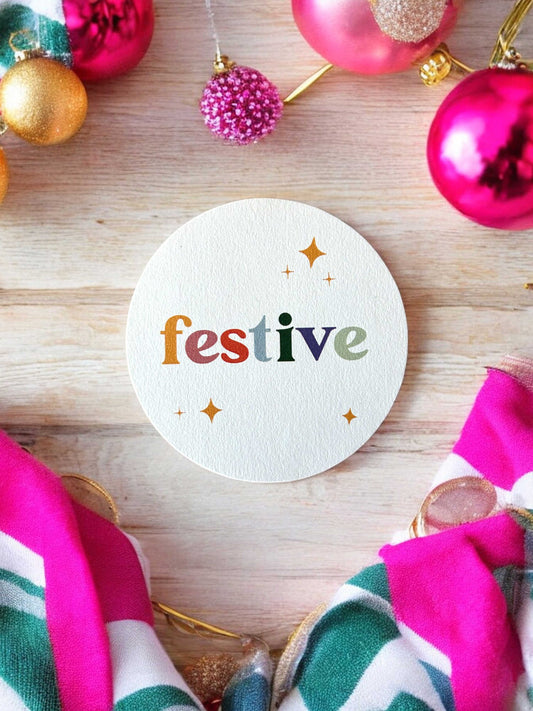 Circular festive place cards | digital download