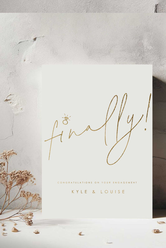 Finally! Card - Ivy and Gold Wedding Stationery