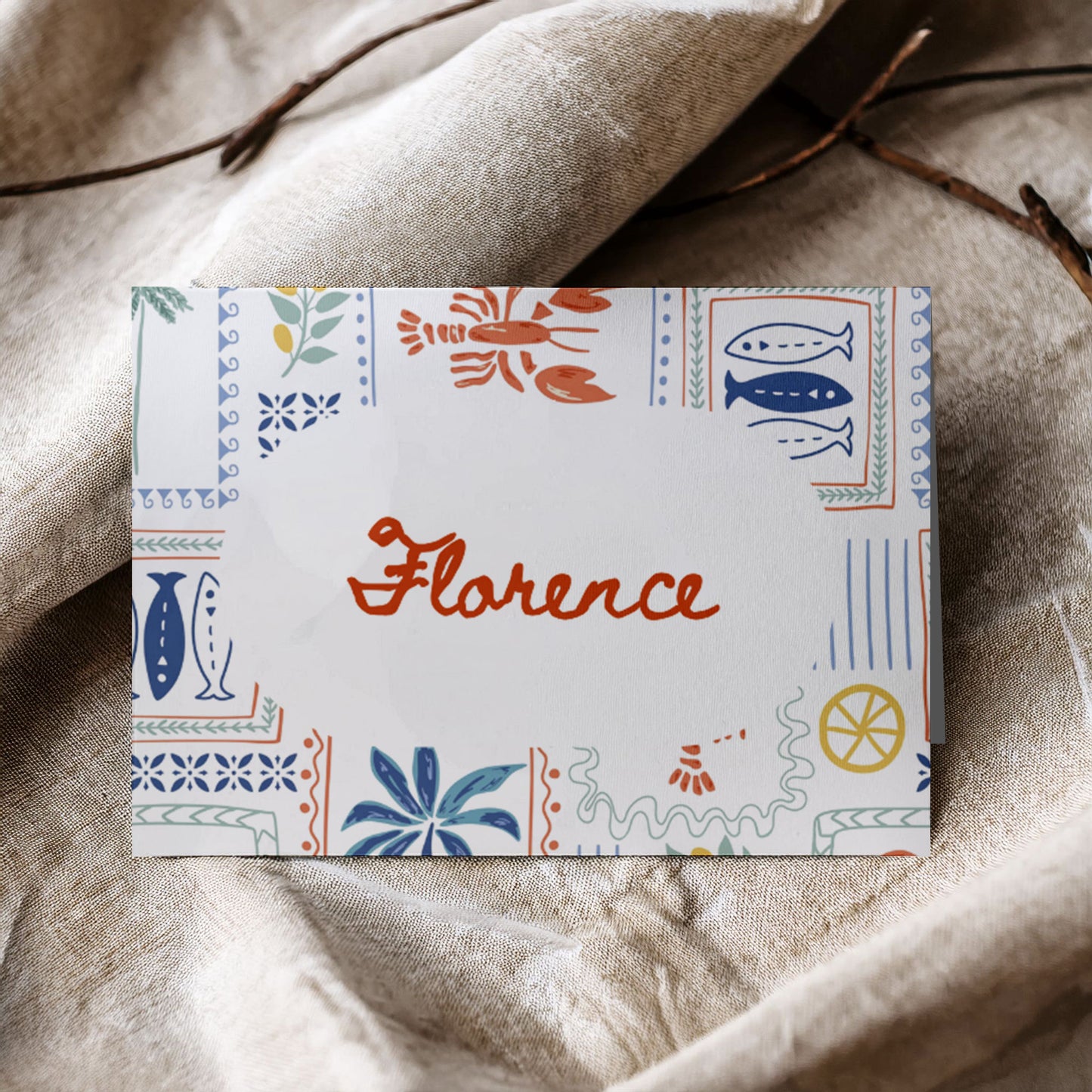 Florence Mediterranean Invitation & Itinerary Digital Template Set