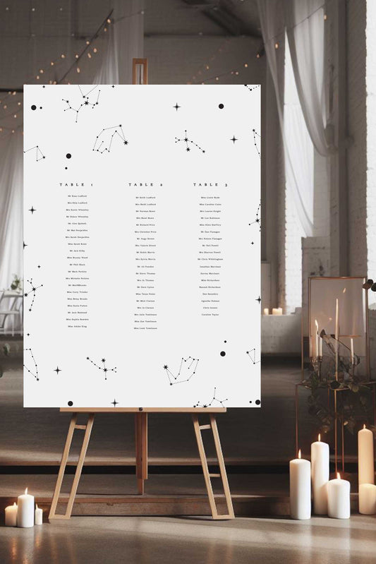 Freya | Constellation Seating Plan - Ivy and Gold Wedding Stationery