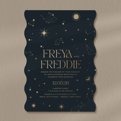 Freya Evening Invitation - Ivy and Gold Wedding Stationery